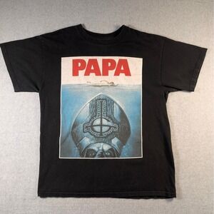 Ghost Band T-Shirt Mens‎ Large 21x27 Black Papa Emeritus Jaws Parody 2013 Rock